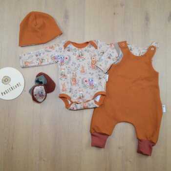 Babyset Hase, Body, Haube, Strampler, Walkschuhe