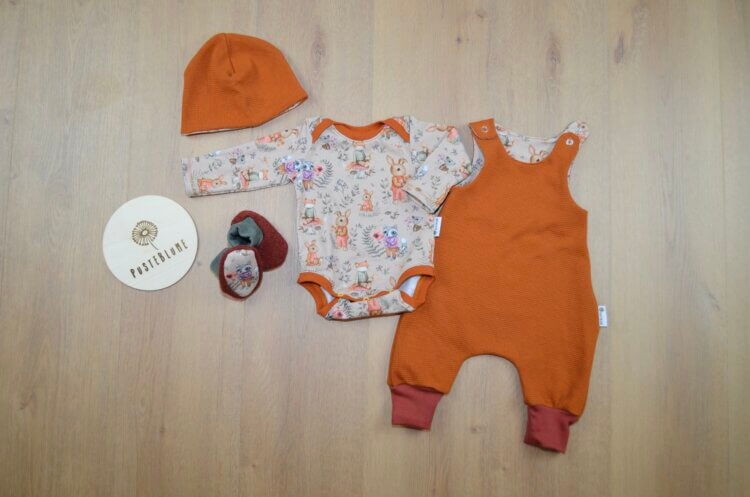 Babyset Hase, Body, Haube, Strampler, Walkschuhe