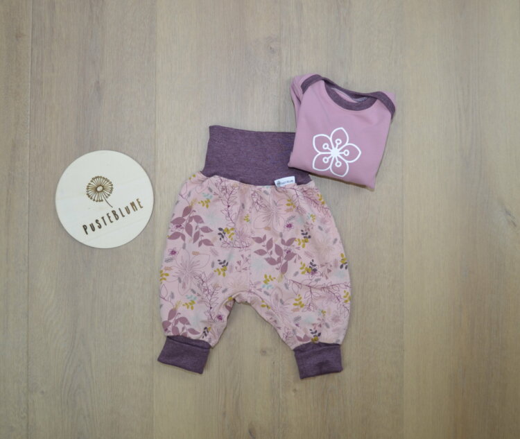 Baby Set Blume mit Pumphose aus Jersey
