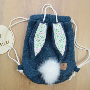 Walkrucksack blau weiß meliert, Vorderansicht