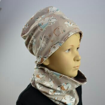 Tragefoto - Jerseyhaube und Loop, Eisbär und Hase