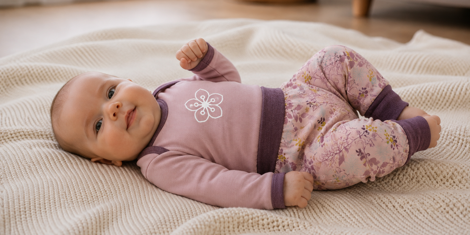 Babyset Blumen, Tragefoto