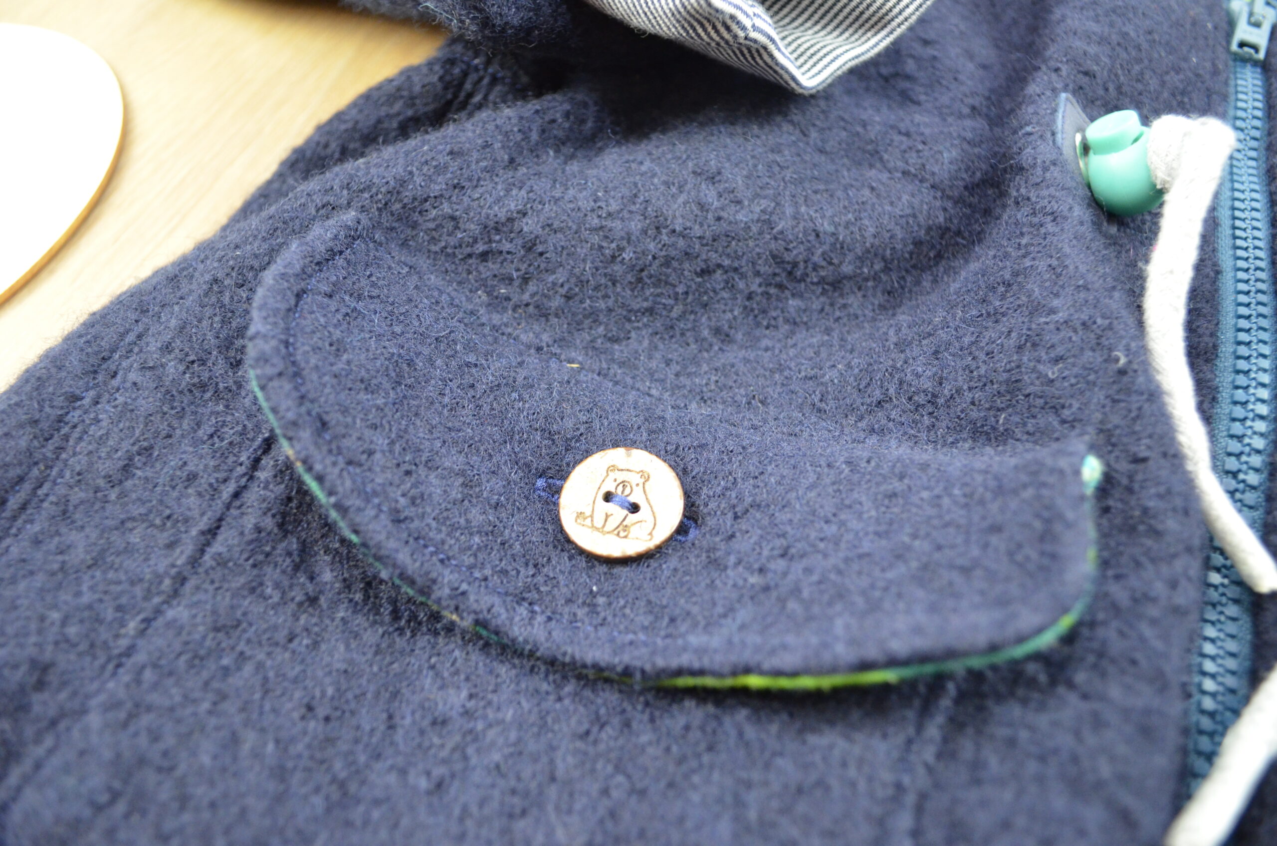 Walkparka nachtblau, Bär mit Loop und Jerseyhaube