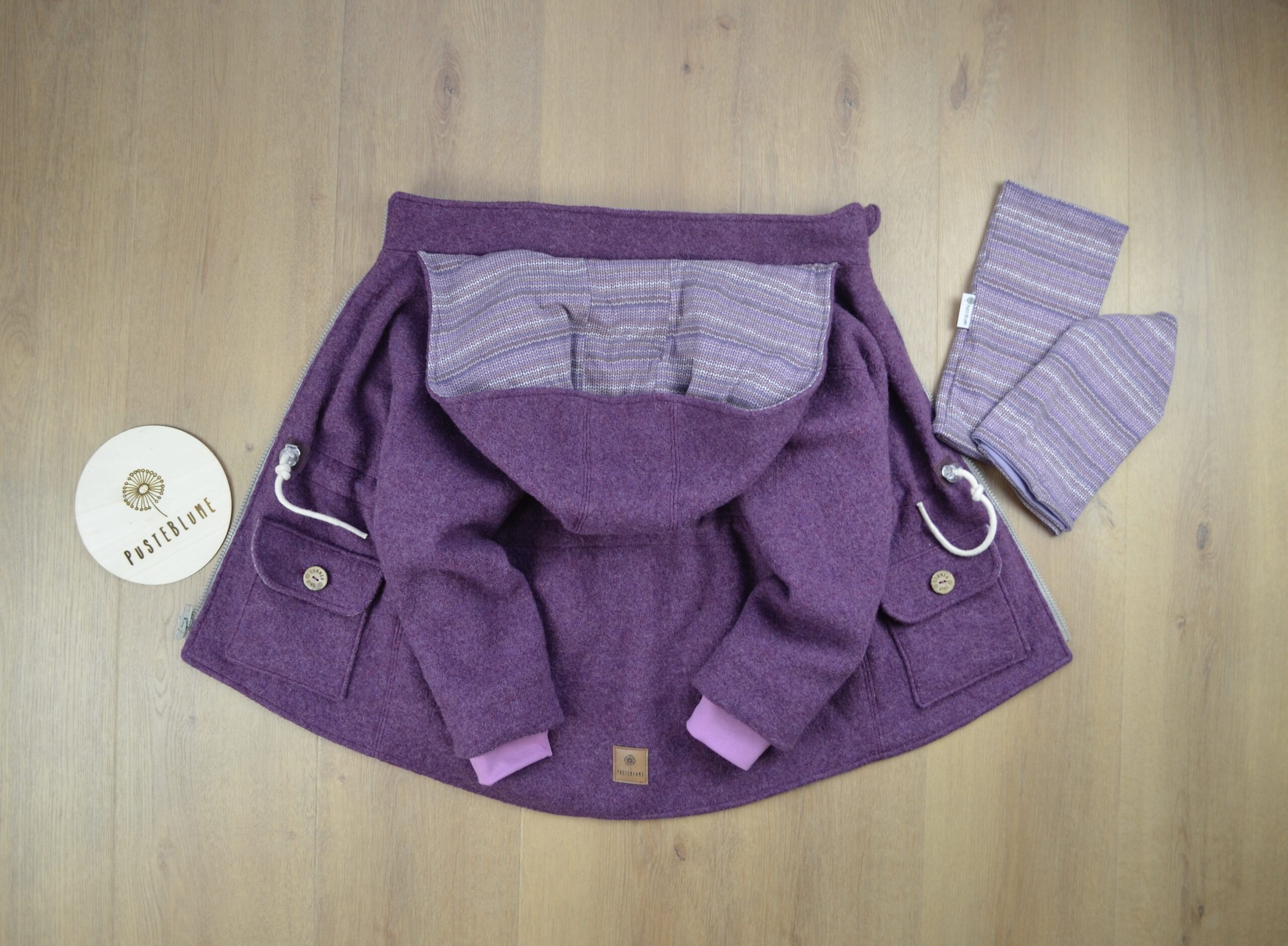 PB WP 004Walkparka lila weiß meliert, Strickmuster